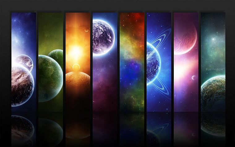outer space, planets, digital art - desktop wallpaper
