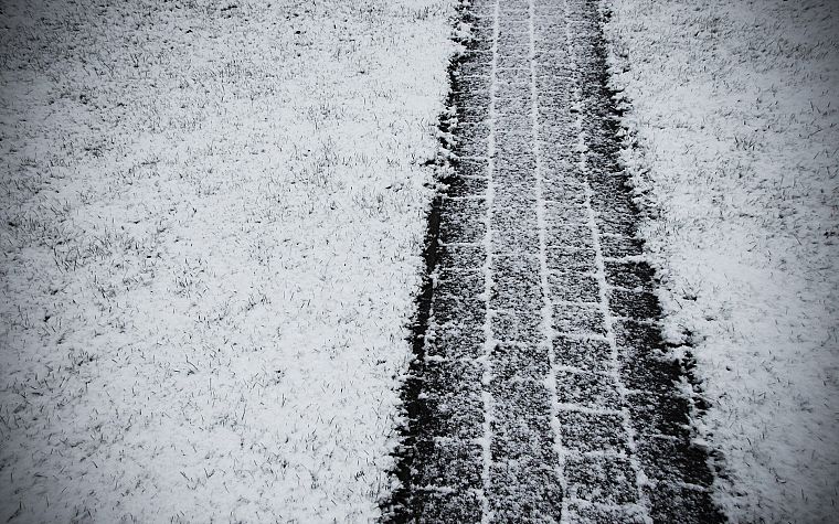 winter, snow, paths - desktop wallpaper