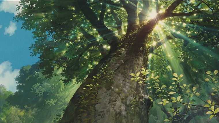 trees, sunlight, Karigurashi no Arrietty, The Secret World of Arrietty - desktop wallpaper