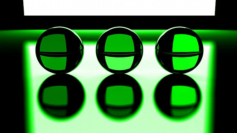 green, three, crystal ball - desktop wallpaper