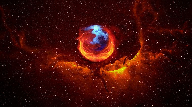 outer space, Firefox, Mozilla, artwork, logos - desktop wallpaper