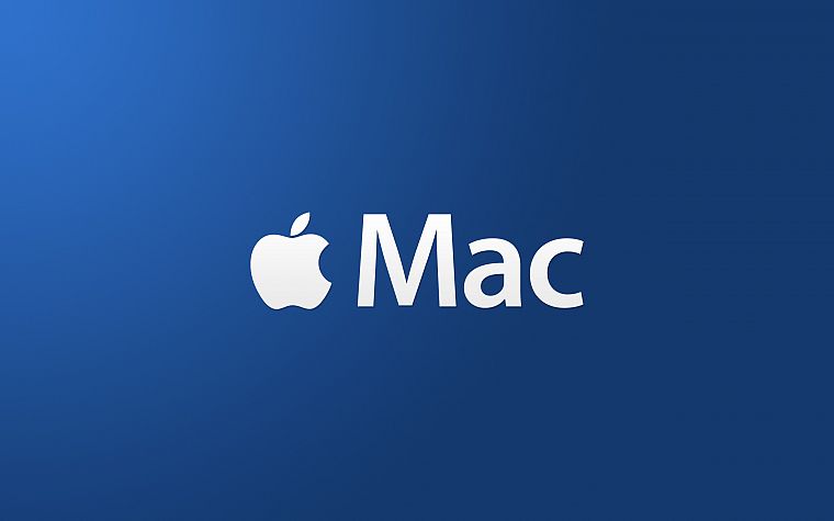 Apple Inc., Mac, blue background - desktop wallpaper