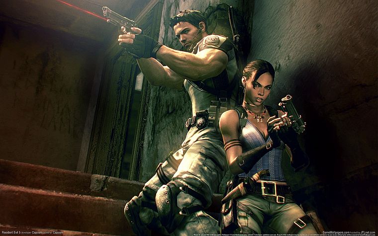 video games, stairways, handguns, Sheva Alomar, Resident Evil 5 - desktop wallpaper
