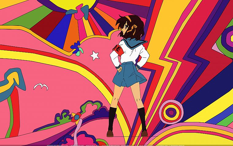 multicolor, The Melancholy of Haruhi Suzumiya, Suzumiya Haruhi - desktop wallpaper