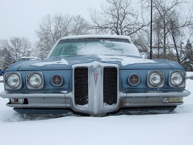 blue, winter, snow, cars, Pontiac, vehicles, Pontiac Catalina - desktop wallpaper