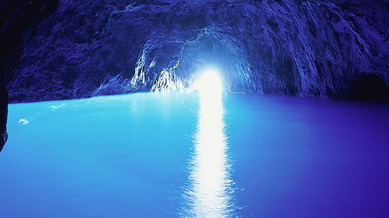 blue, caves, Italy - desktop wallpaper