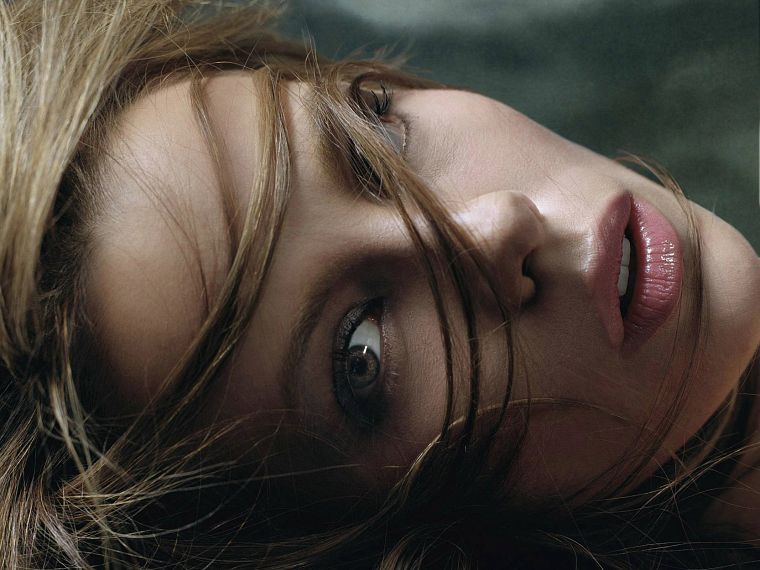 brunettes, women, close-up, Kate Beckinsale, faces - desktop wallpaper
