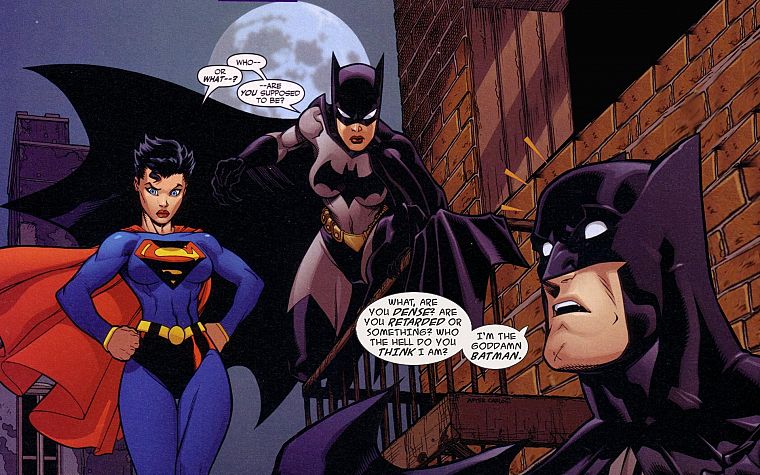 Batman, Goddamn Batman, DC Comics, funny, Batgirl, Supergirl - desktop wallpaper