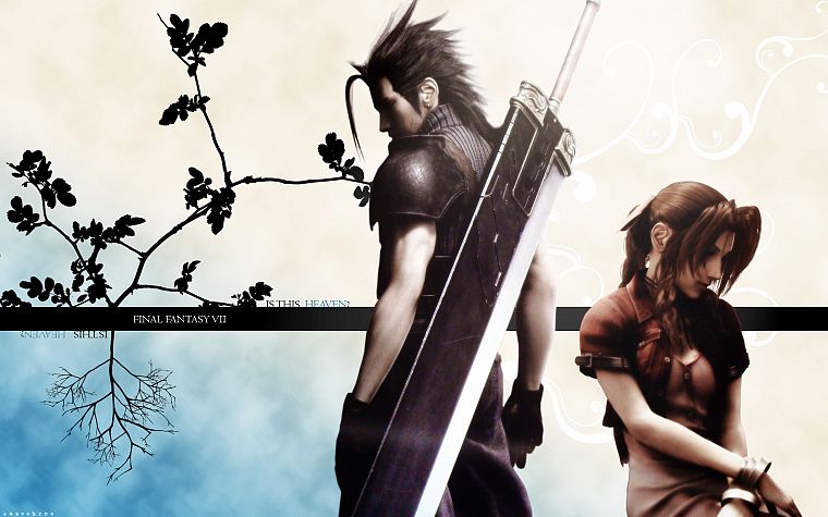 video games, Final Fantasy VII Advent Children, Zack Fair, Aerith Gainsborough - desktop wallpaper