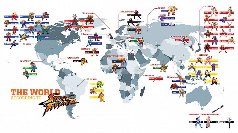 video games, Street Fighter, worldmap, maps - desktop wallpaper