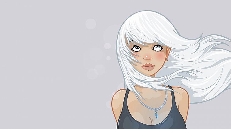 cartoons, white hair - desktop wallpaper