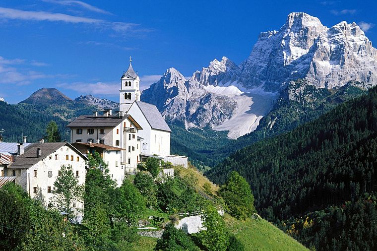 landscapes, churches, Italy, Alps - desktop wallpaper