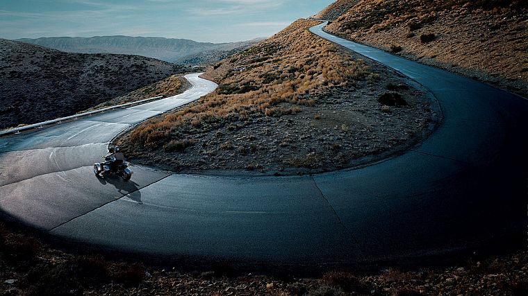 mountains, roads, motorbikes, Can Am Spyder - desktop wallpaper