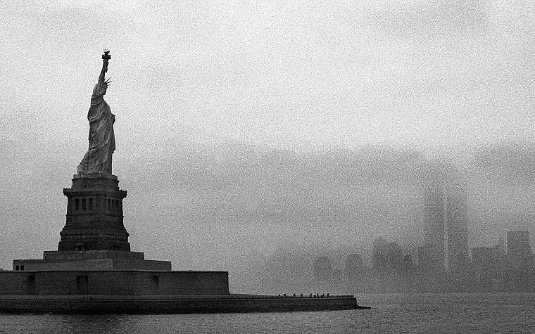 skylines, World Trade Center, New York City, Statue of Liberty - desktop wallpaper