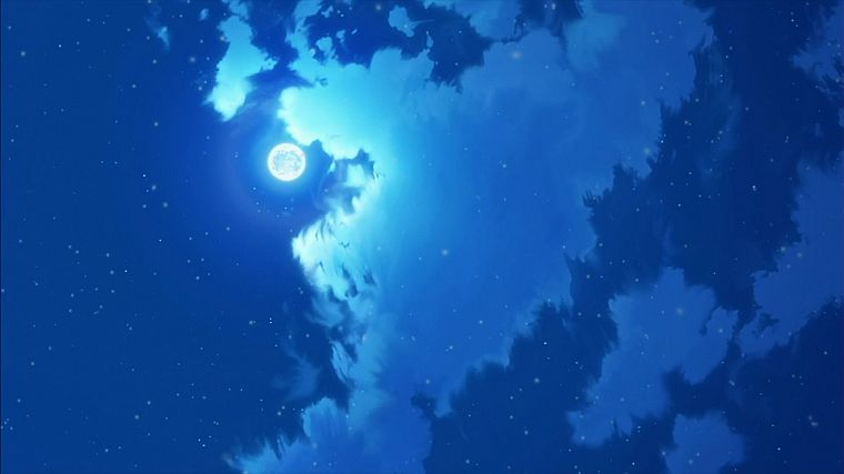 clouds, Moon, anime, skyscapes - desktop wallpaper