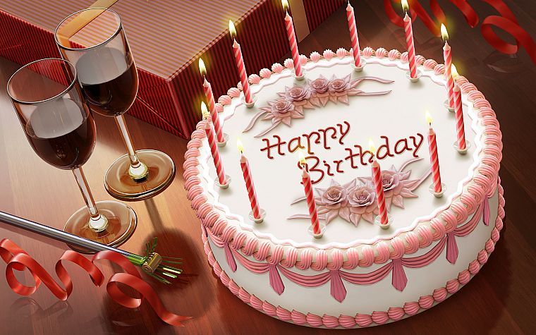 candles, happy birthday, cakes - desktop wallpaper