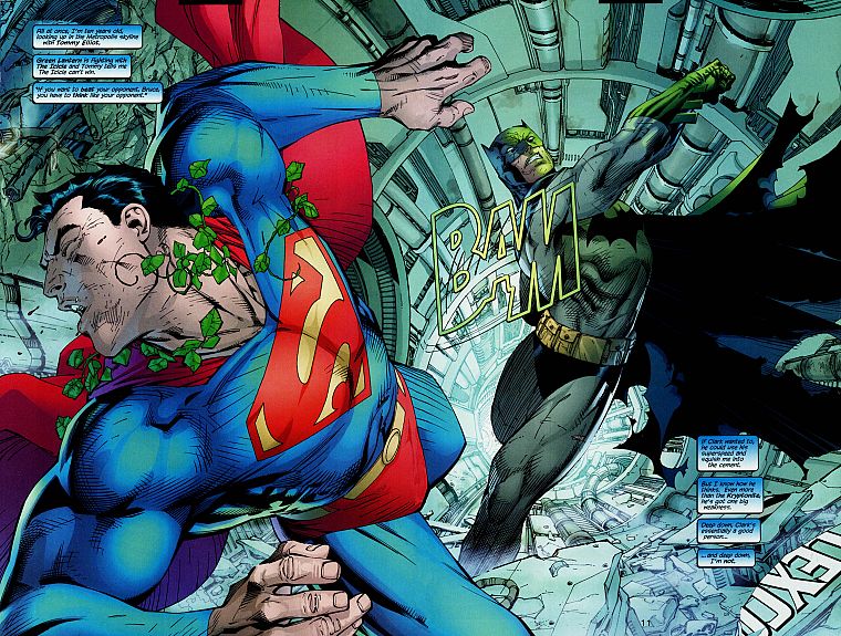 Batman, DC Comics, Superman, superheroes, punching - desktop wallpaper
