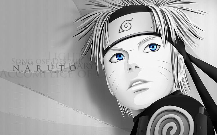 blue eyes, Naruto: Shippuden, selective coloring, Uzumaki Naruto - desktop wallpaper
