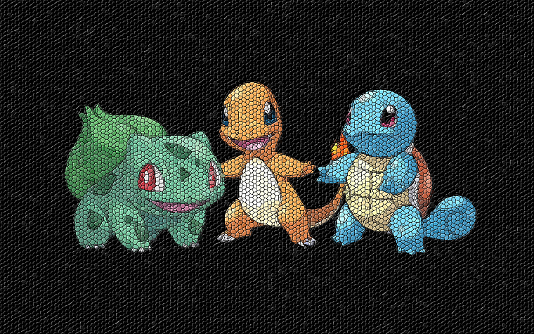 Pokemon, Bulbasaur, Squirtle, mosaic, Charmander - desktop wallpaper