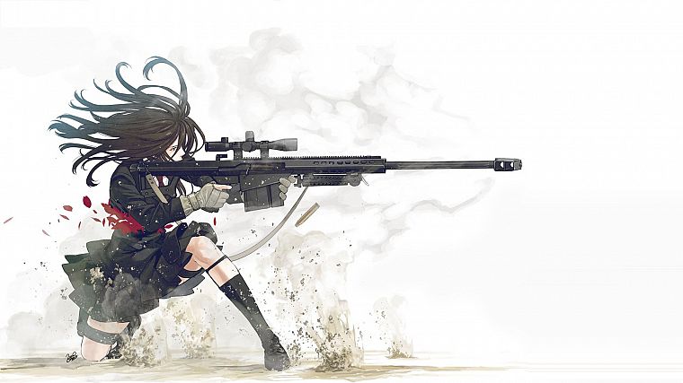 guns, school uniforms, anime girls, Kozaki Yusuke, original characters - desktop wallpaper