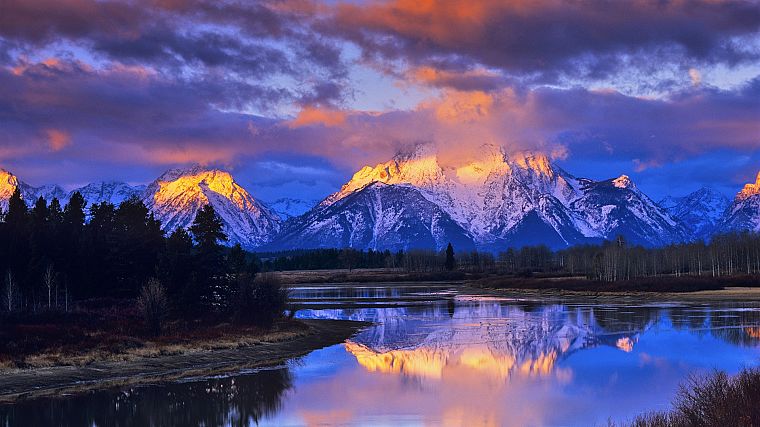 Wyoming, Grand Teton National Park, rivers, National Park, Mount - desktop wallpaper