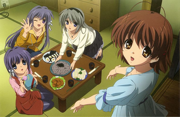 Clannad, Sakagami Tomoyo, Furukawa Nagisa, Fujibayashi Kyou, Fujibayashi Ryou - desktop wallpaper