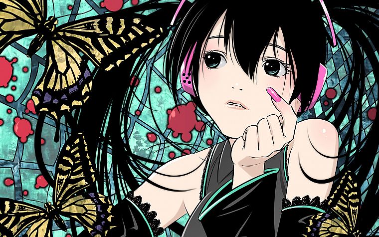 Vocaloid, Hatsune Miku, Zatsune Miku, detached sleeves, Vocaloid Fanmade - desktop wallpaper