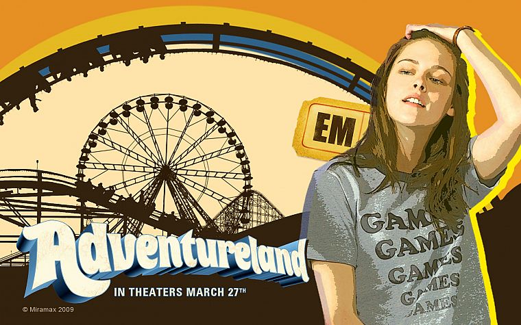 women, Kristen Stewart, actress, celebrity, ferris wheels, movie posters, Adventureland - desktop wallpaper