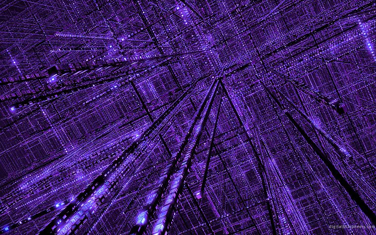 3D view, abstract, purple, grid - desktop wallpaper