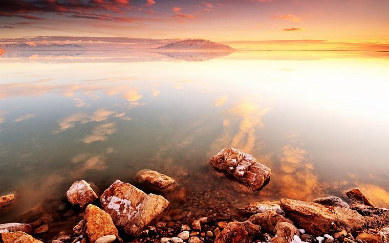 sunset, landscapes, nature, reflections - desktop wallpaper