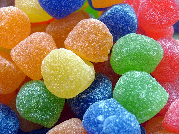 food, sweets (candies), macro, candies, gumdrops - desktop wallpaper