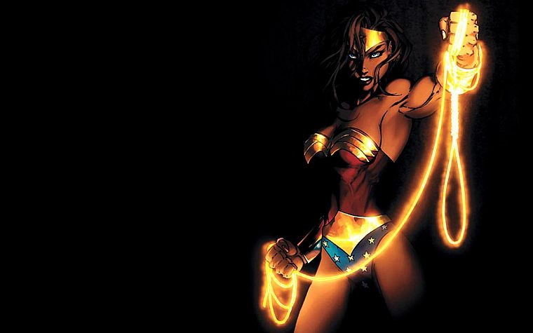 DC Comics, comics girls, black background, tiaras, Wonder Woman - desktop wallpaper