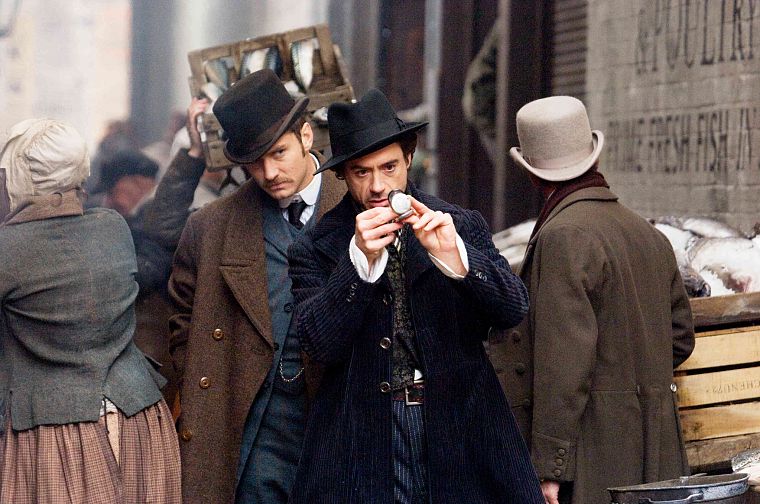 Robert Downey Jr, Sherlock Holmes, Jude Law, Doctor Watson - desktop wallpaper