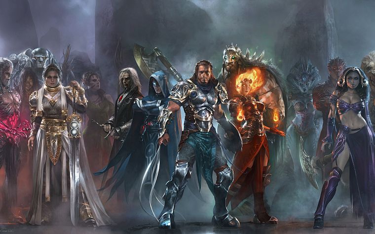 Magic: The Gathering, armor, artwork, warriors, swords - desktop wallpaper