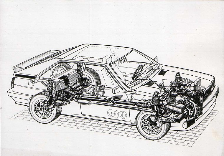 Audi, vehicles, cutaway, Quattro, German cars - desktop wallpaper