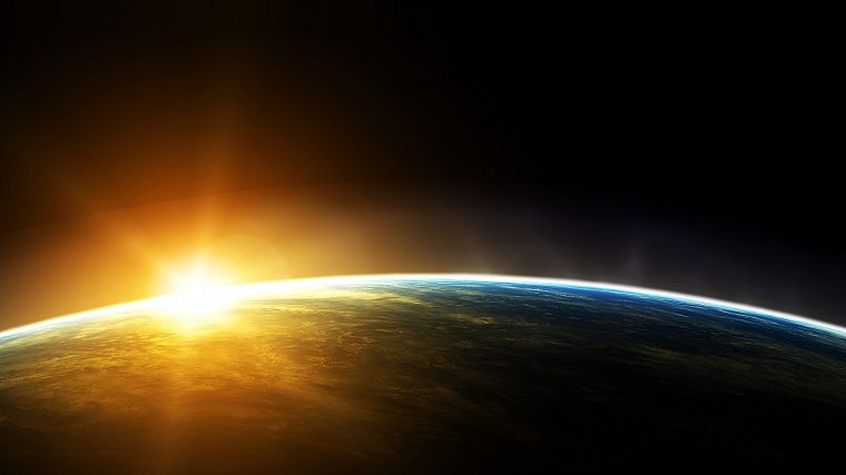 Sun, outer space, Earth - desktop wallpaper