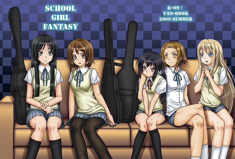 K-ON!, school uniforms, pantyhose, Hirasawa Yui, Akiyama Mio, Tainaka Ritsu, Kotobuki Tsumugi, Nakano Azusa - desktop wallpaper