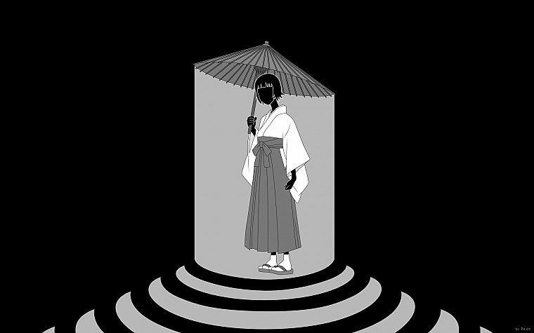 Sayonara Zetsubou Sensei, dark, Miko, Japanese clothes, Tsunetsuki Matoi - desktop wallpaper