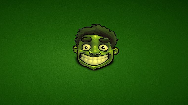 Hulk (comic character), artwork, green background - desktop wallpaper