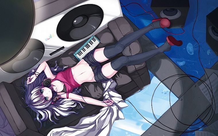 musical, anime girls - desktop wallpaper