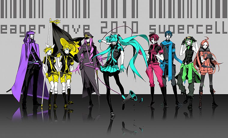 Vocaloid, Hatsune Miku, Megurine Luka, groups, Kaito (Vocaloid), Kagamine Rin, Kagamine Len, Love is War, Megpoid Gumi, SF-A2 Miki, Meiko, Kamui Gakupo - desktop wallpaper