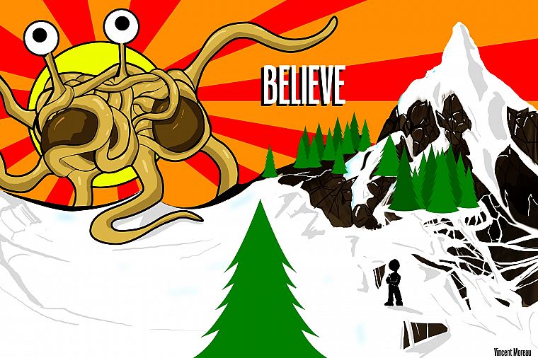 flying spaghetti monster - desktop wallpaper