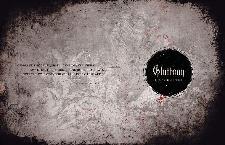 quotes, Hell, typography, gluttony - desktop wallpaper
