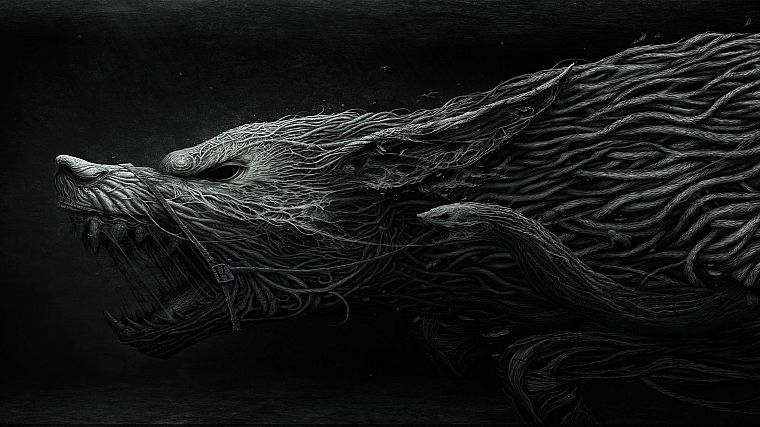 artwork, wolves - desktop wallpaper