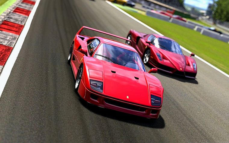 cars, Ferrari, vehicles, Ferrari Enzo, Ferrari F40, Gran Turismo 5 - desktop wallpaper
