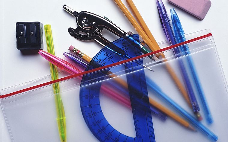 tools, compasses, objects, pens - desktop wallpaper