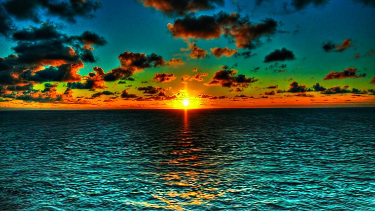 sunset, sea - desktop wallpaper
