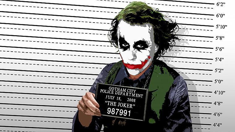 Batman, The Joker, police lineup, The Dark Knight - desktop wallpaper