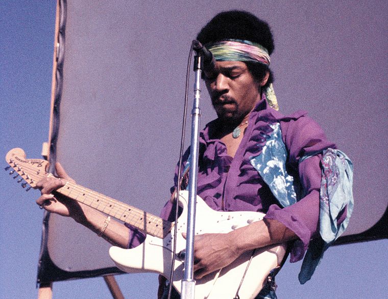 Jimi Hendrix, Fender Stratocaster - desktop wallpaper