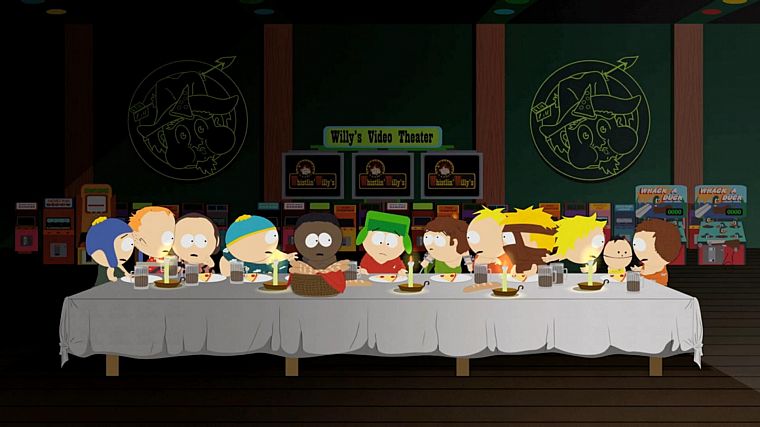 South Park, The Last Supper, Eric Cartman, Kyle Broflovski, Ike Broflovski, Butters Stotch - desktop wallpaper